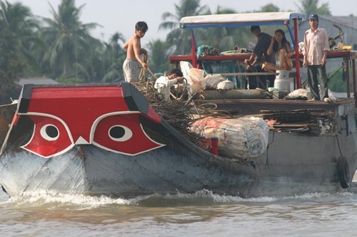 Spirit Eyes floats on the Mekong River.