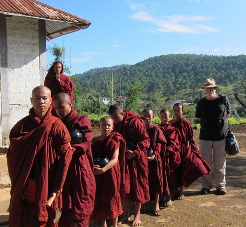 Buddhist monks in Kalaw, Myanmar.