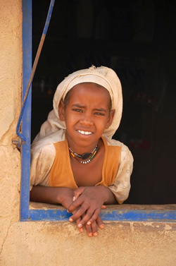 Hospitable girl in Sudan.