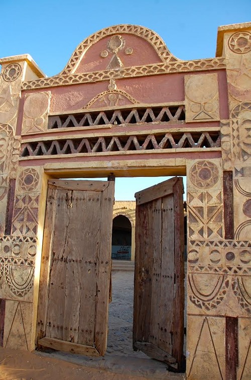Ancient Nubian door of our hotel for one night.