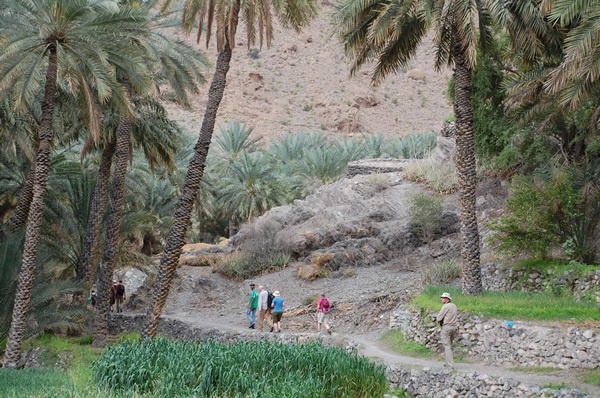 Trekking with a small group in Oman.