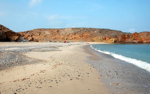 Camping on an isolated beach in Oman.