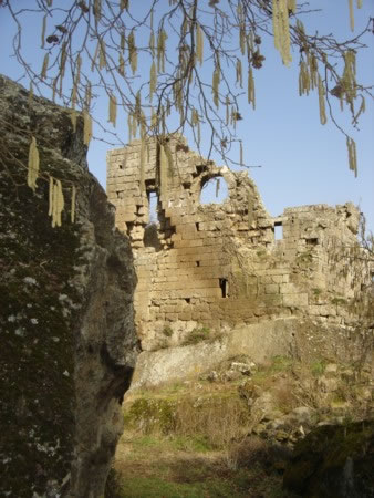 The ruins of the medieval monastery in Tuscia.