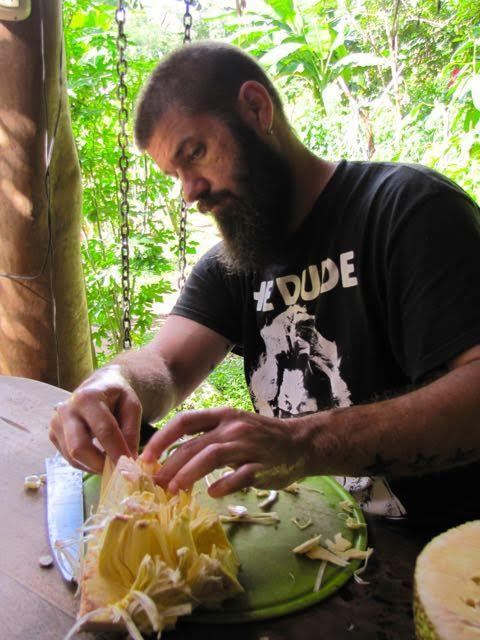 Slow Food: Cutting up Jackfruit.