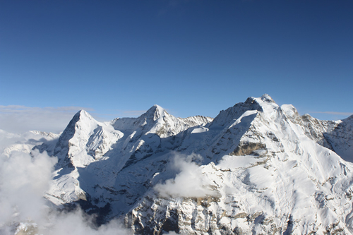 Views of mountains for Schilthorn restaurant in Switzerland.