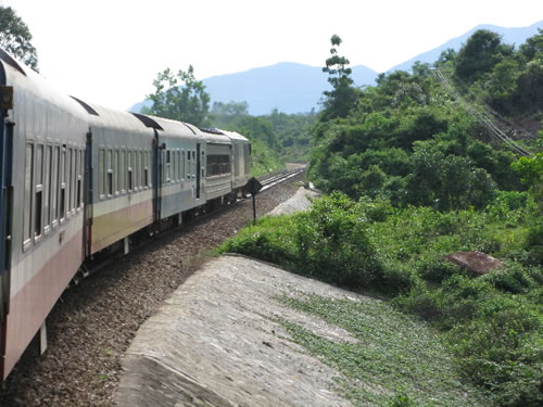 Train travel in Vietnam.