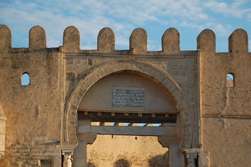 A gate of the walled city of Kairouan.