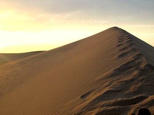 Sand dune near the Silk Road stop of Dunhuang, China.