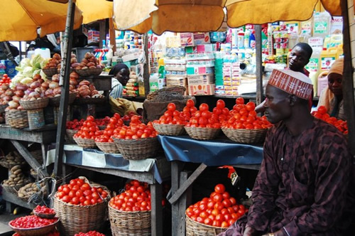 Oke Arin market tomato vendor in Lagos.