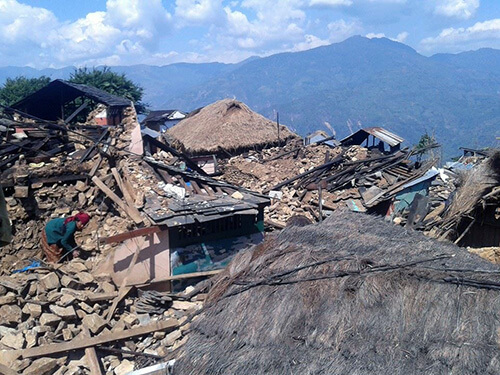 A damages house in Gorkha after the earthquake.