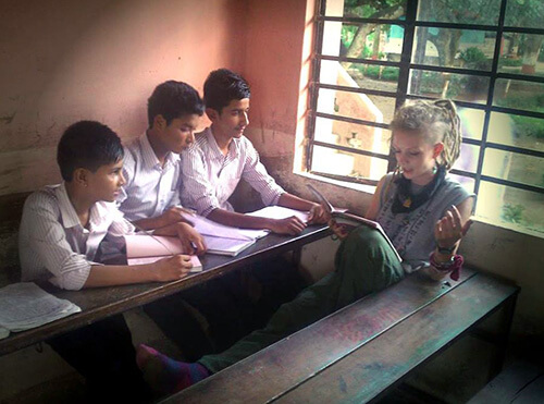 Teaching English to 10th graders in Nepal.