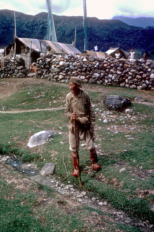 Old Tibetan man in Nepal.