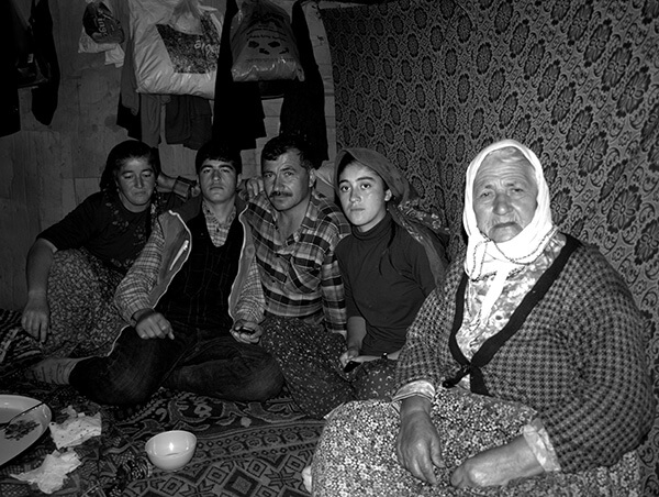 Turkish nomadic family in their tent