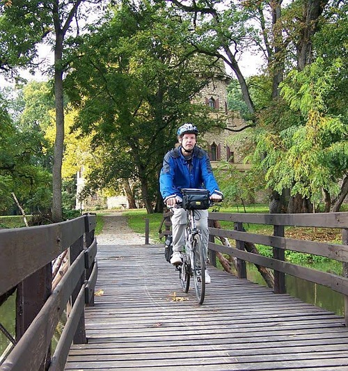 A bicyclist in the Czech Republic.