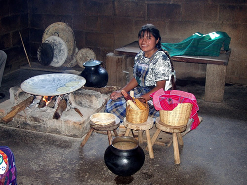 Cooking tortillas in Chiapas, Mexico.