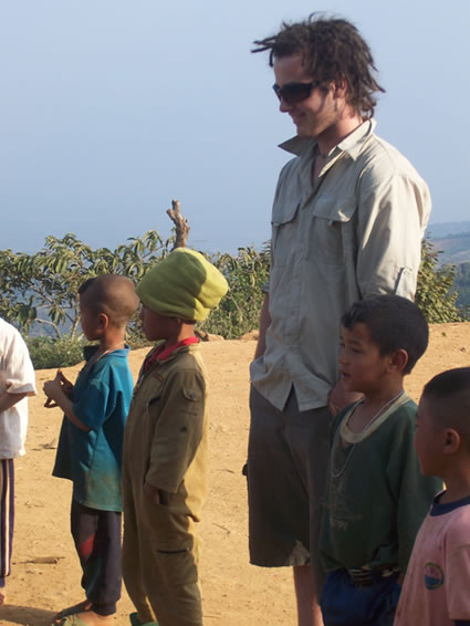 Hilltribe children with the author's brother.