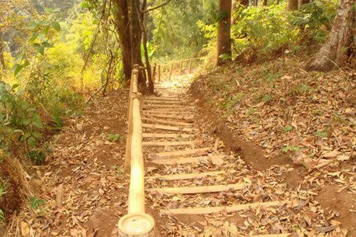 Steps along a trail in the Hilltribe region in Northern Thailand.