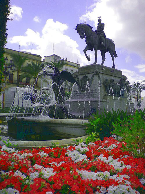 Statue of a man on a horse in the South of Spain.