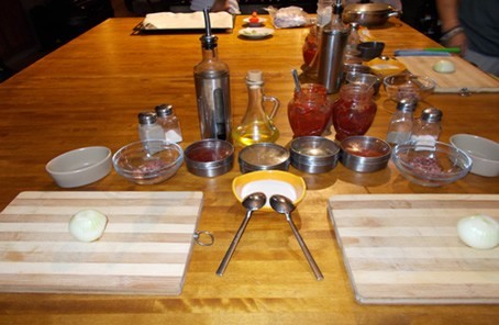 Ingredients for student culinary creations at the Cookistan cooking school in Turkey.