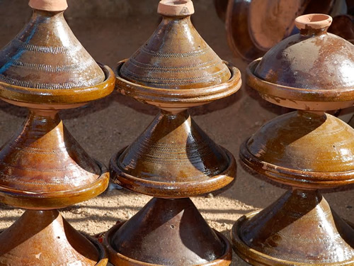 Tajine pots in Morocco.
