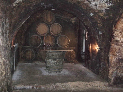 Wine cavern in Bodegas Carlos San Pedro, Laguardia, Rioja.