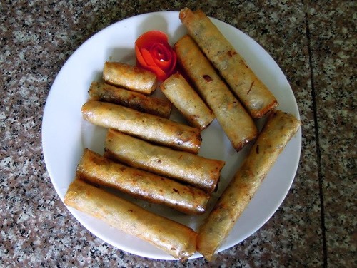 The final fried spring rolls created at Cat Ba Island.