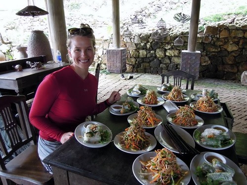 Putting together a meal in Sapa, Vietnam.
