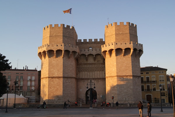 A castle in the old town of Valencia, Spain.