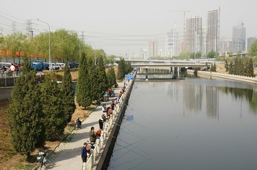 People fishing in Beijing