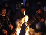 Bonfires in Dharamsala with students.
