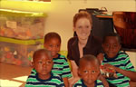 Volunteer teaching English in Namibia.