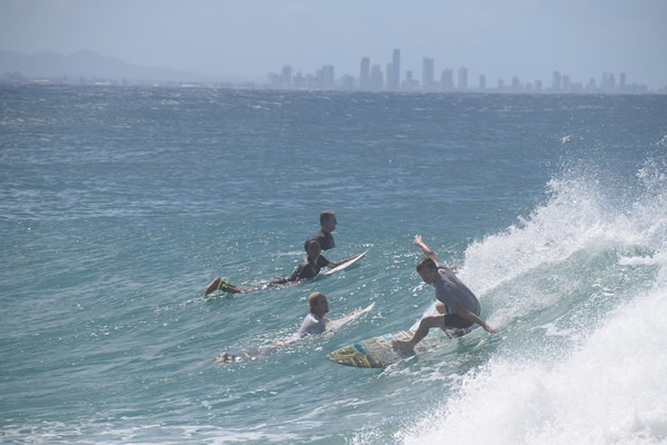 Gold Coast of Australia surfing.