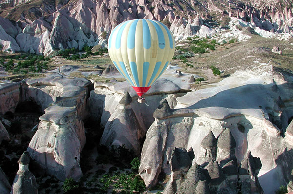 Volcanic rock is dramatically sculpted by wind and weather. Photo by Kapadokya Balloons Goreme.