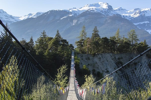 A suspension bridge in Bhutan.
