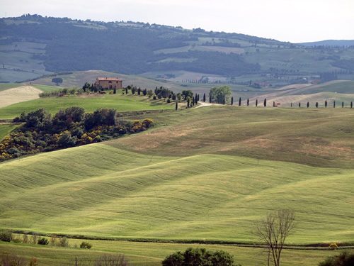 The rolling hills of Tuscany in Italy.