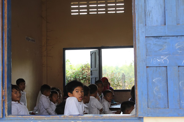 A typical TEFL classroom in rural Asia.
