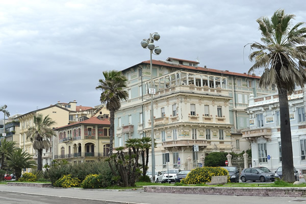 Study Italian on the Riviera in Viareggio, Italy, a city of colorful houses.
