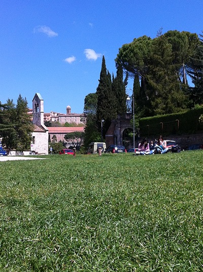 The lawn at San Francesco, Perugia.