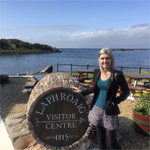 The author in Islay, Scotland, embarking on distillery tours