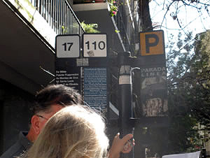 A bus stop in Buenos Aires.
