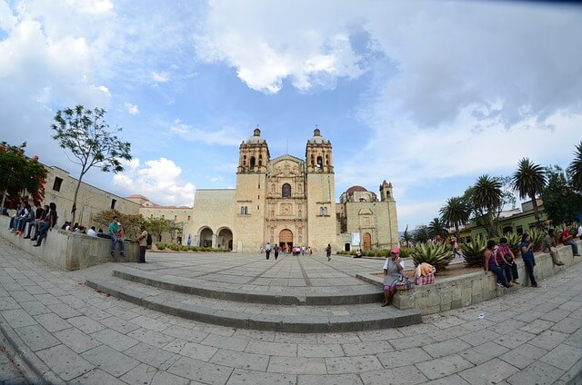 A church in Oaxaca, Mexico, the town where the author studied Spanish.