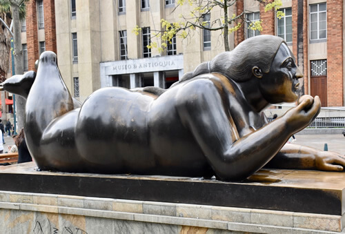 Statue by Colombian artist Fernando Botero, in downtown Medellín