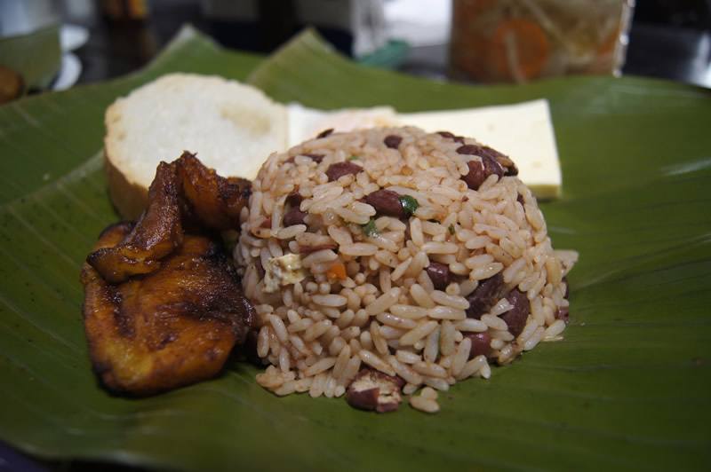 Gallo pinto, simple yet delicious, is an accompaniment to every meal