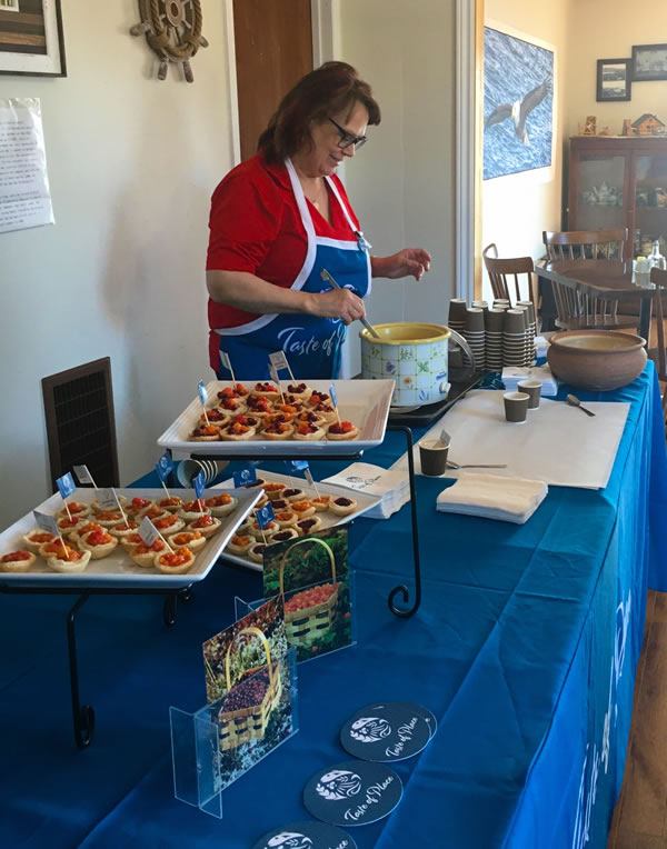 Taste of Place popup - fish chowder and berry tarts made by a local lady