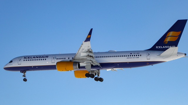 One of the many very affordable Icelandair planes that fly to and from Europe.