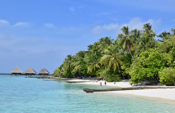 Resort on a private island in the Maldives