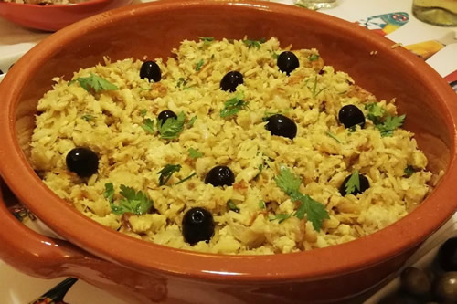 Bacalhau a Bras is a specialty in Lisbon, Portugal.