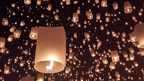 A lantern festival in Chiang Mai