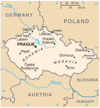 Map of Czech Republic