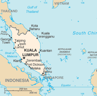 Malaysia and Singapore map